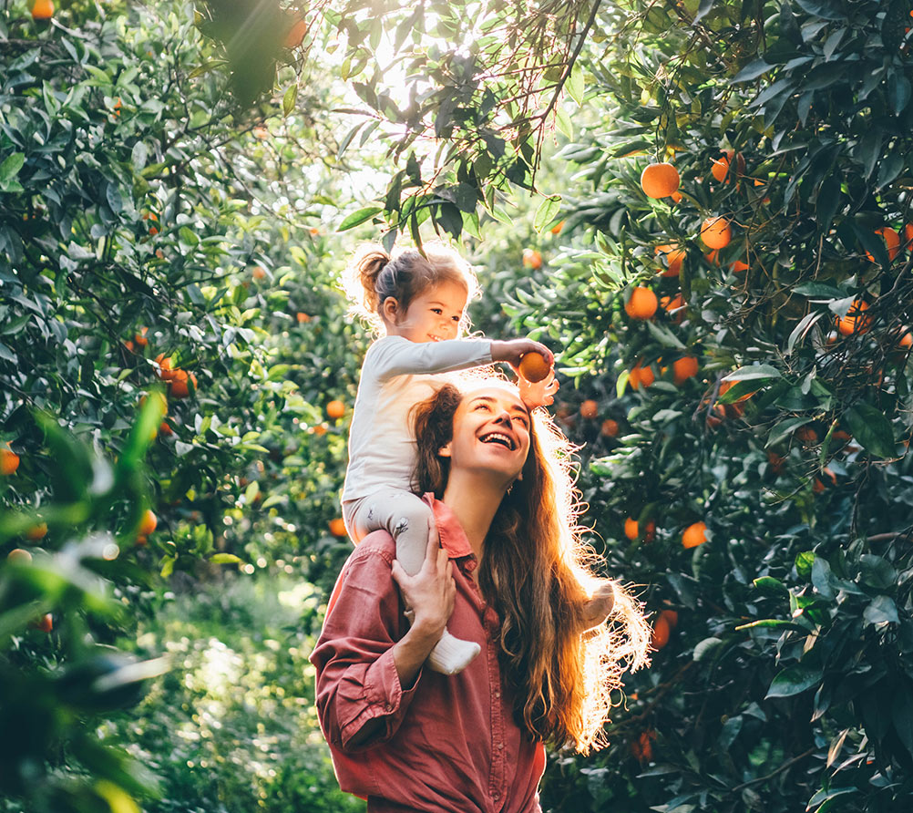 mother and daugther in nature